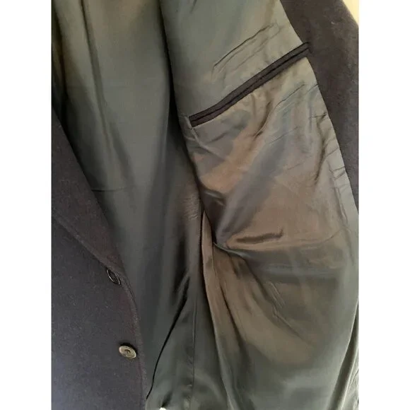 J. B. Britton Collection Navy Camel Hair Blazer Men's 42L Jacket Vintage - Picture 14 of 14